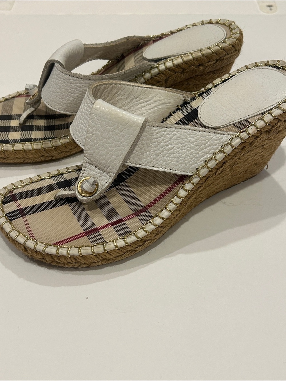 Designer Inspired Nova Check Wedge Sandals women’s Size EU 38 - Picture 2 of 13